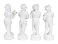 Four Italian White Glazed Ceramic Figures of The Four Seasons — 20TH CENTURY