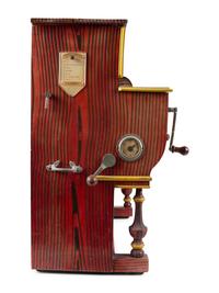 A Vicente Llinares Diminutive Grain-Painted Barrel Organ