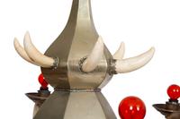 An Anthony Redmile Horn and Aluminum Six-Light Chandelier