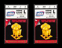 A Group of Two June 13, 1997 Michael Jordan Chicago Bulls NBA Championship Game 6 Title Clinching Tickets (Jordan's Fifth NBA Championship),