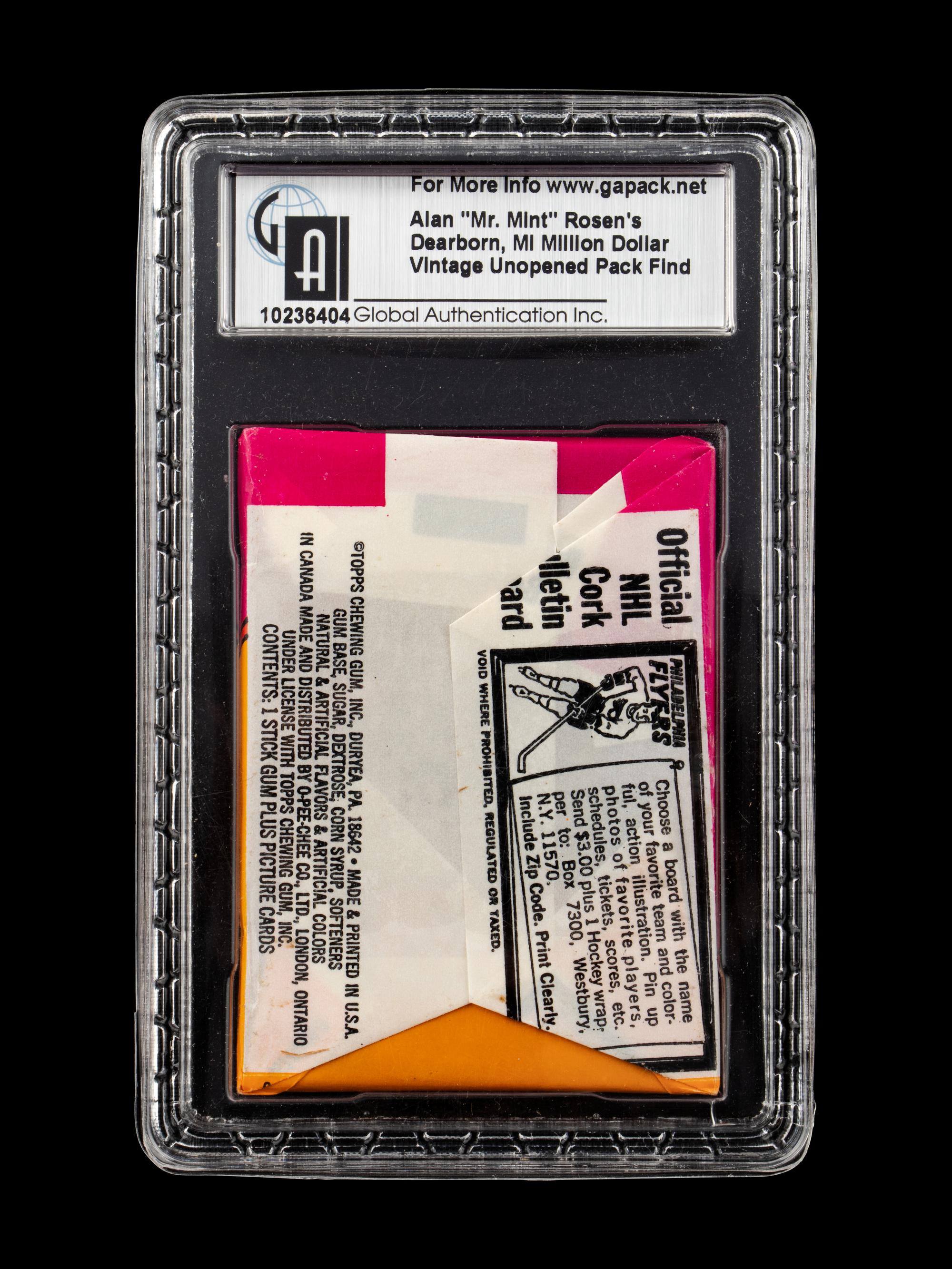 A Sealed Unopened Wax Pack of 1973-1974 Topps Hockey Cards