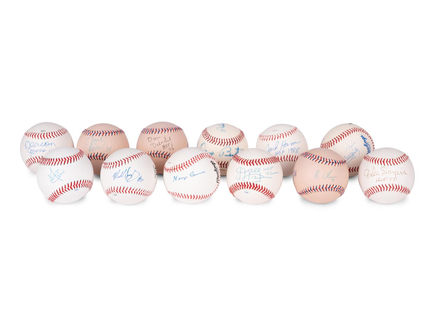A Group of 12 Pro Football Hall of Fame Signed Autograph Baseballs (Beckett Authentication Services BAS Certified),