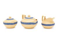 A Wedgwood Caneware Three-Piece Tea Service