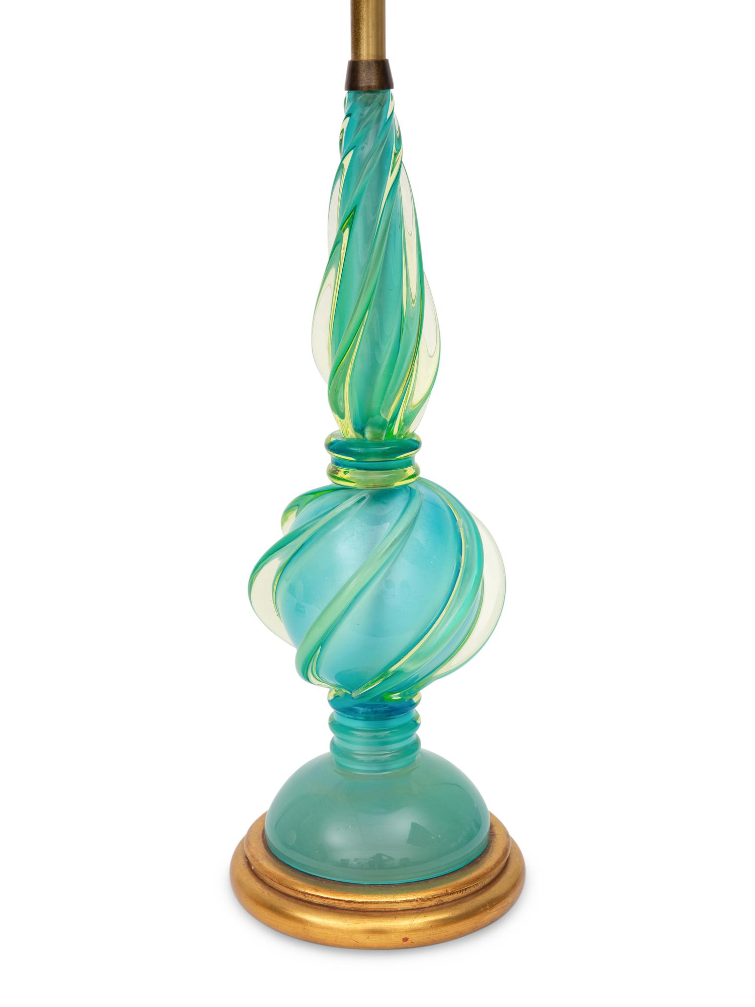 A Pair of Seguso for Marbro Murano Glass Lamps
