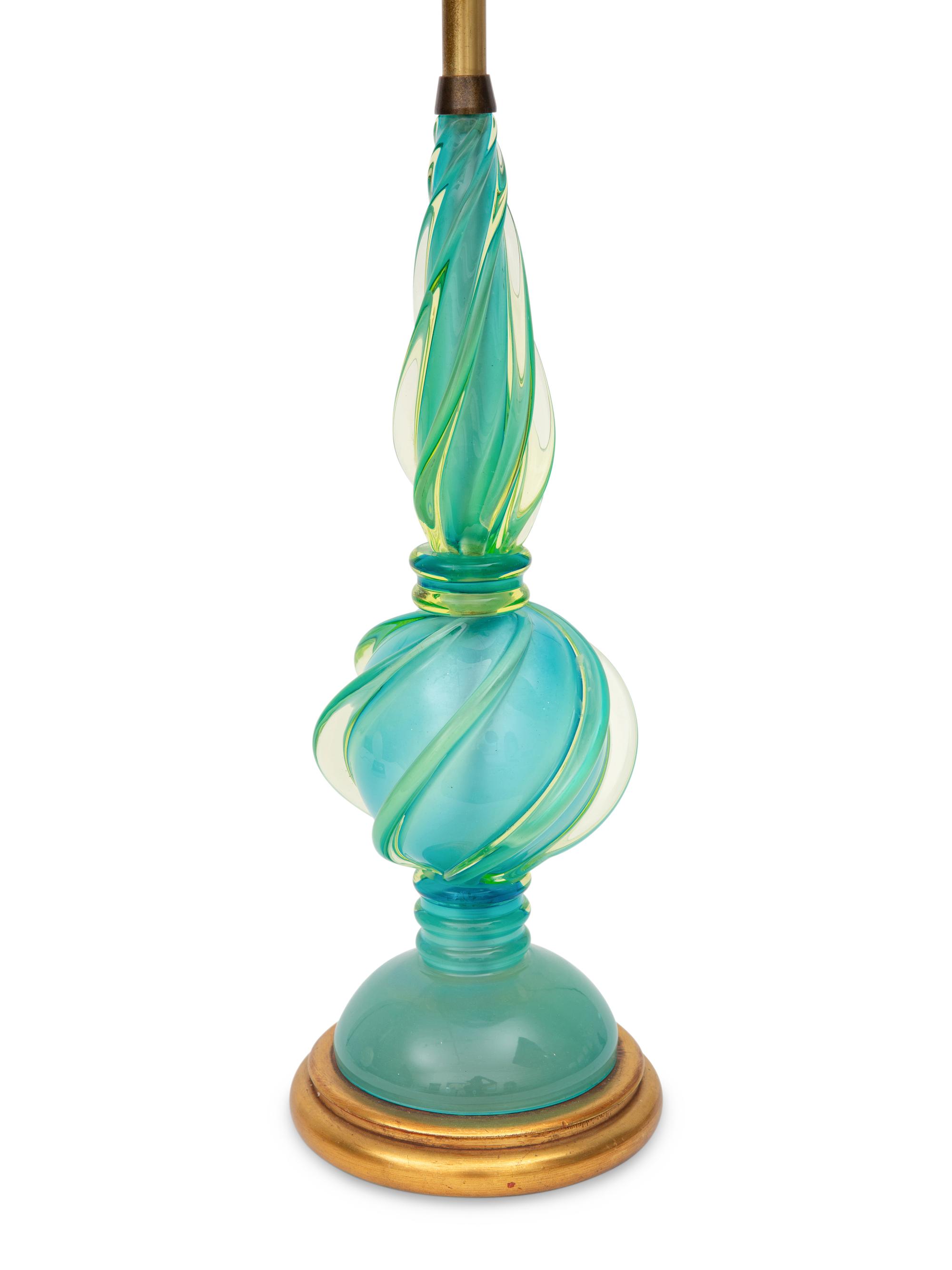 A Pair of Seguso for Marbro Murano Glass Lamps