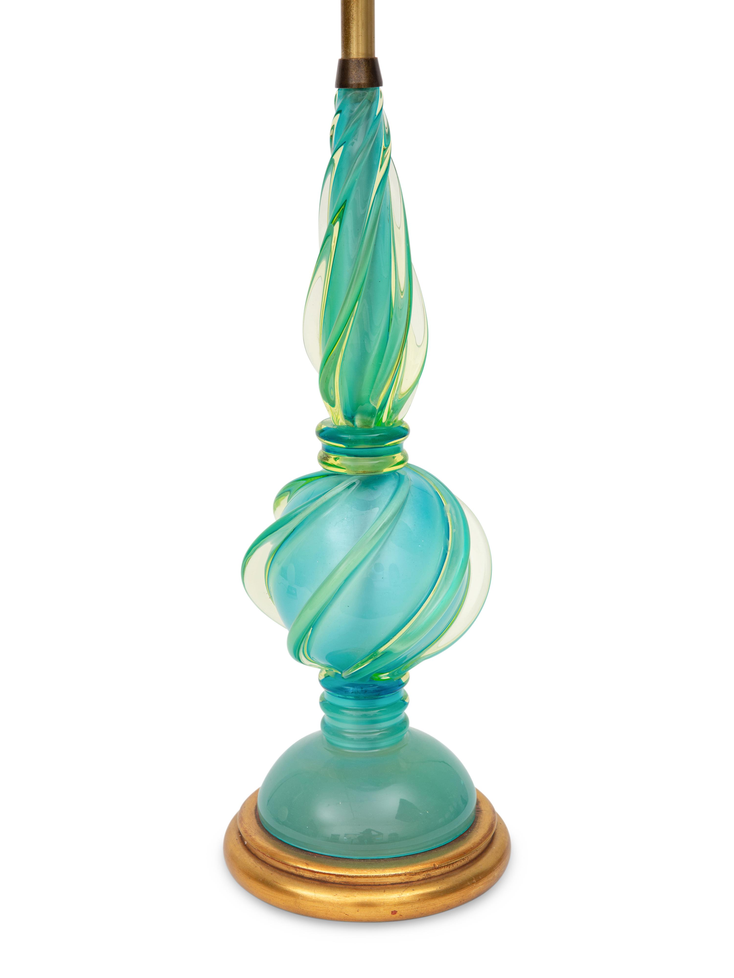 A Pair of Seguso for Marbro Murano Glass Lamps