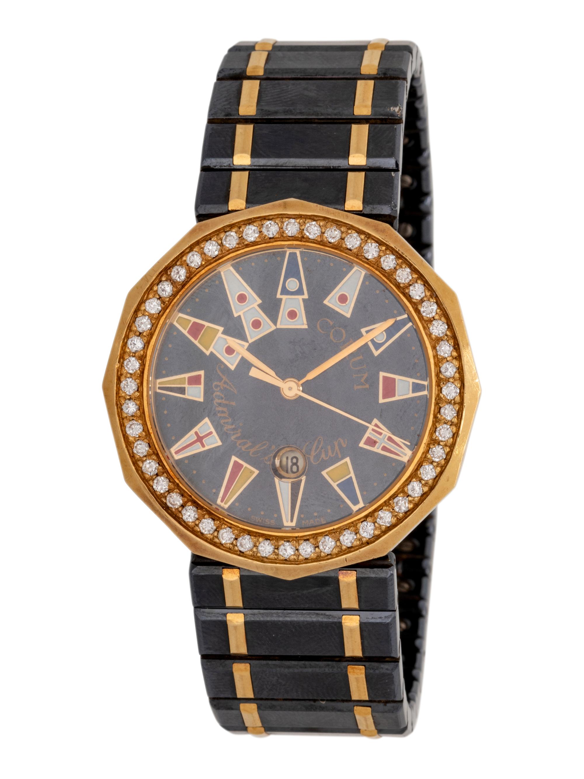 CORUM, YELLOW GOLD, STAINLESS STEEL AND DIAMOND 'ADMIRAL'S CUP' WRISTWATCH