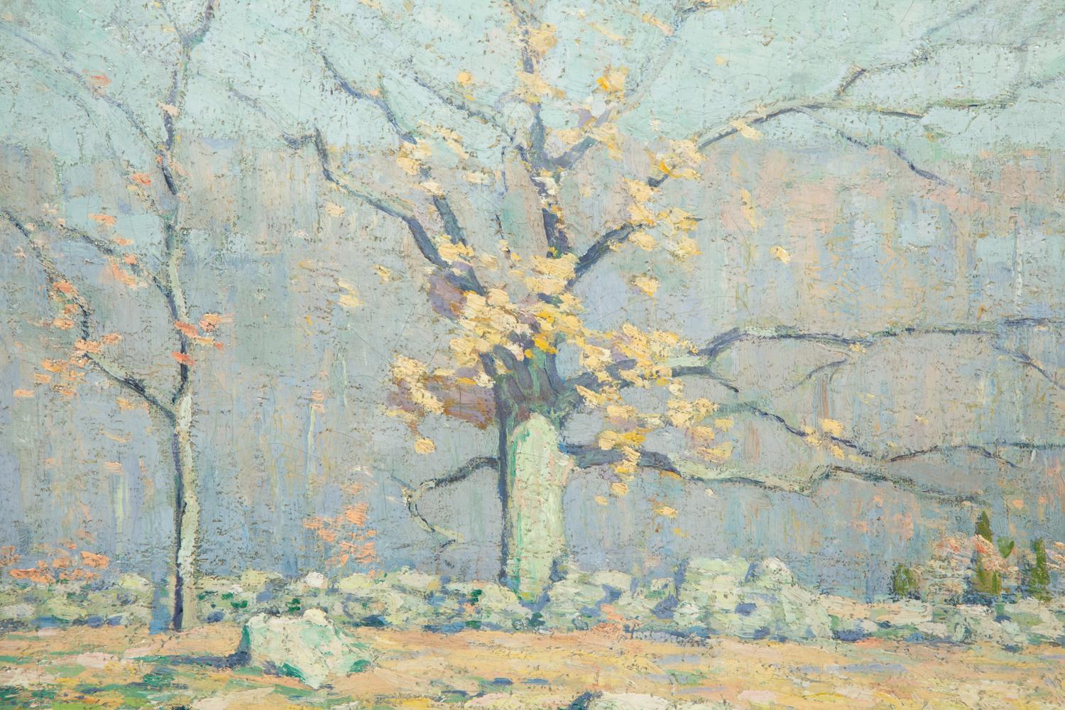 Landscape with Tree and Stone Wall