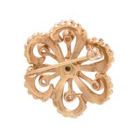 DIAMOND, ENAMEL AND SEED PEARL BROOCH