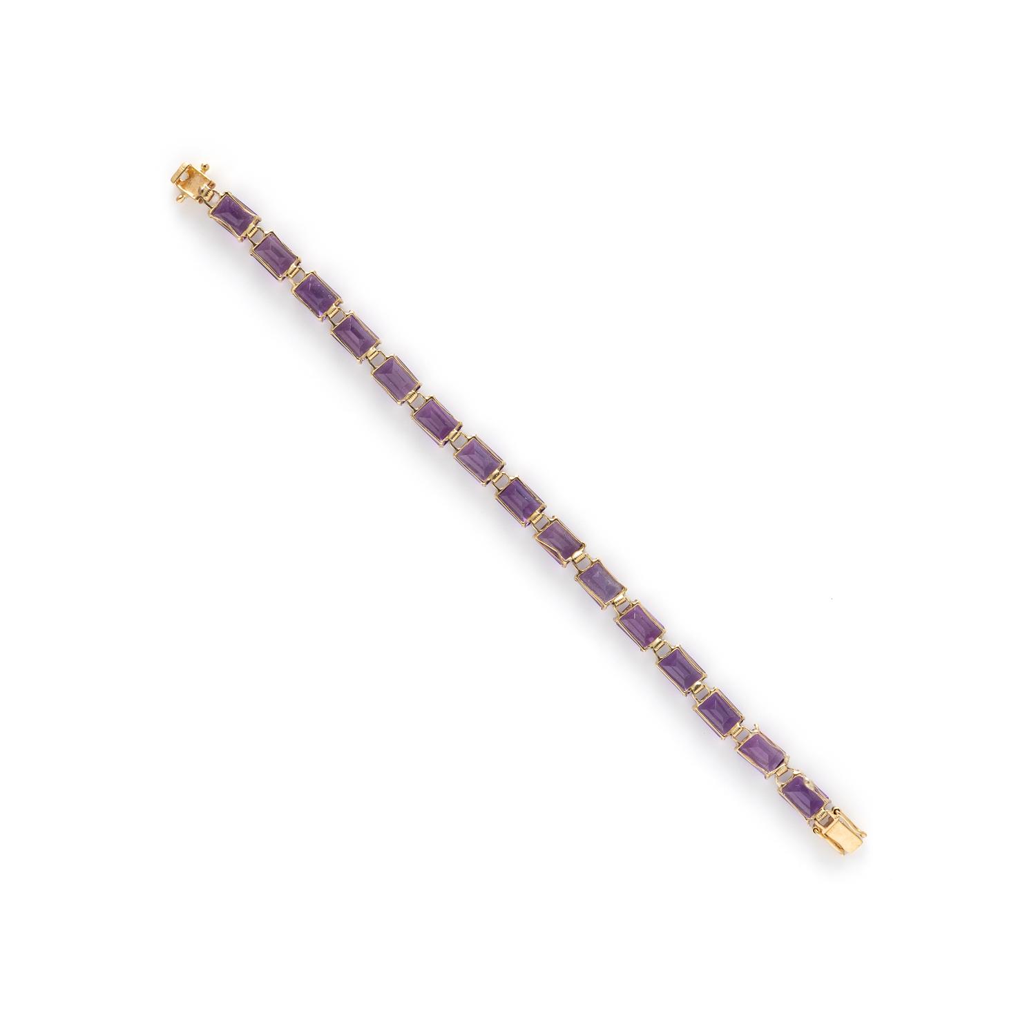 AMETHYST AND YELLOW GOLD BRACELET