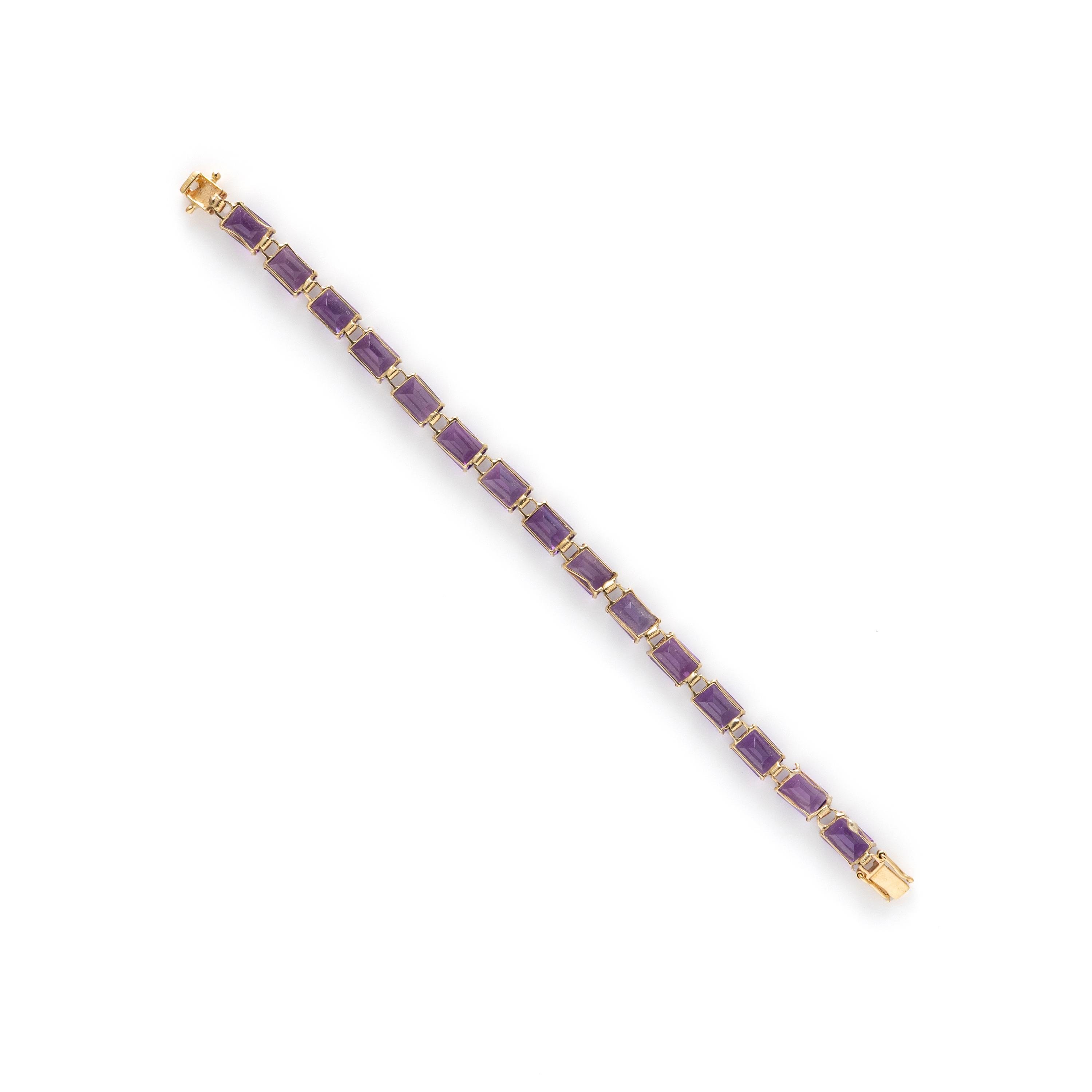 AMETHYST AND YELLOW GOLD BRACELET
