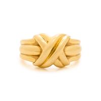 TIFFANY & CO., YELLOW GOLD 'X' RING