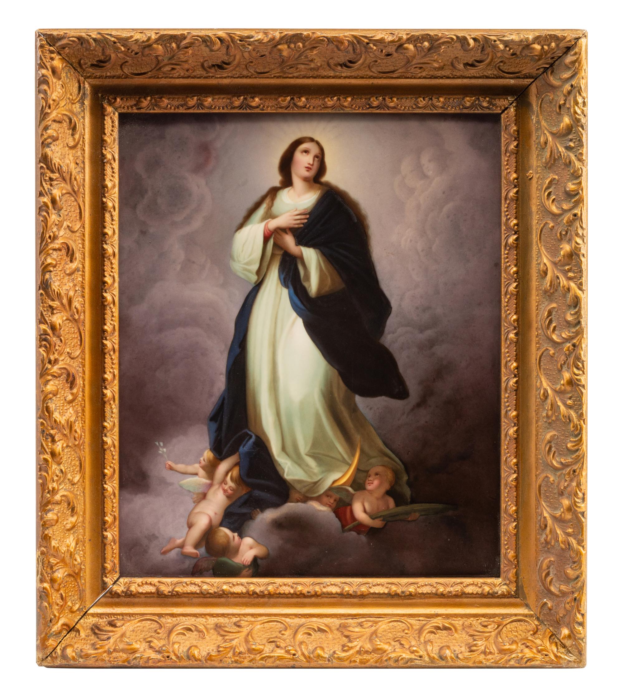 A Berlin (K.P.M.) Porcelain Plaque After Bartolomé Esteban Murillo (Spanish, 1617-1682)