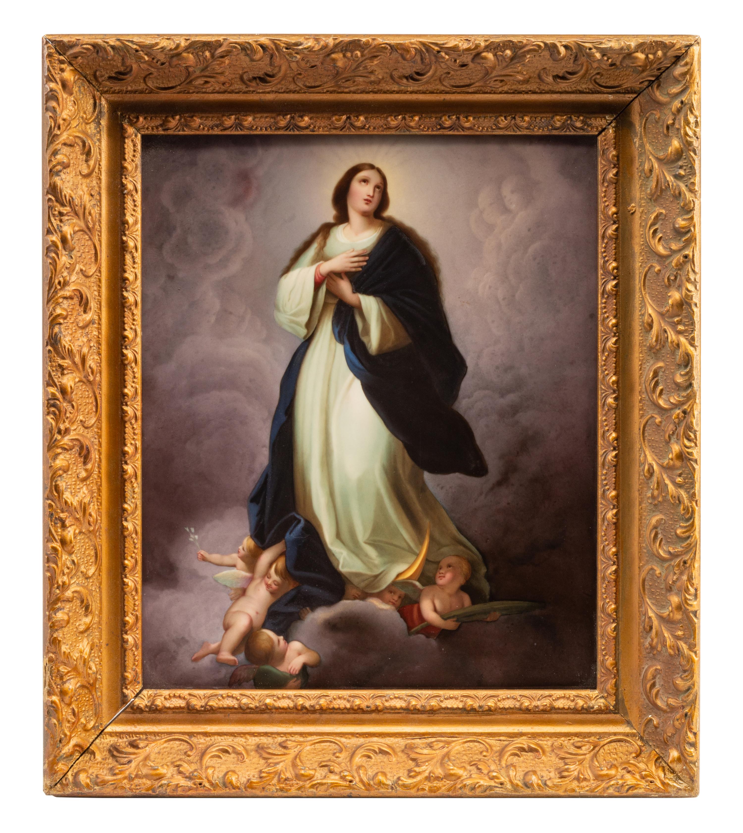 A Berlin (K.P.M.) Porcelain Plaque After Bartolomé Esteban Murillo (Spanish, 1617-1682)