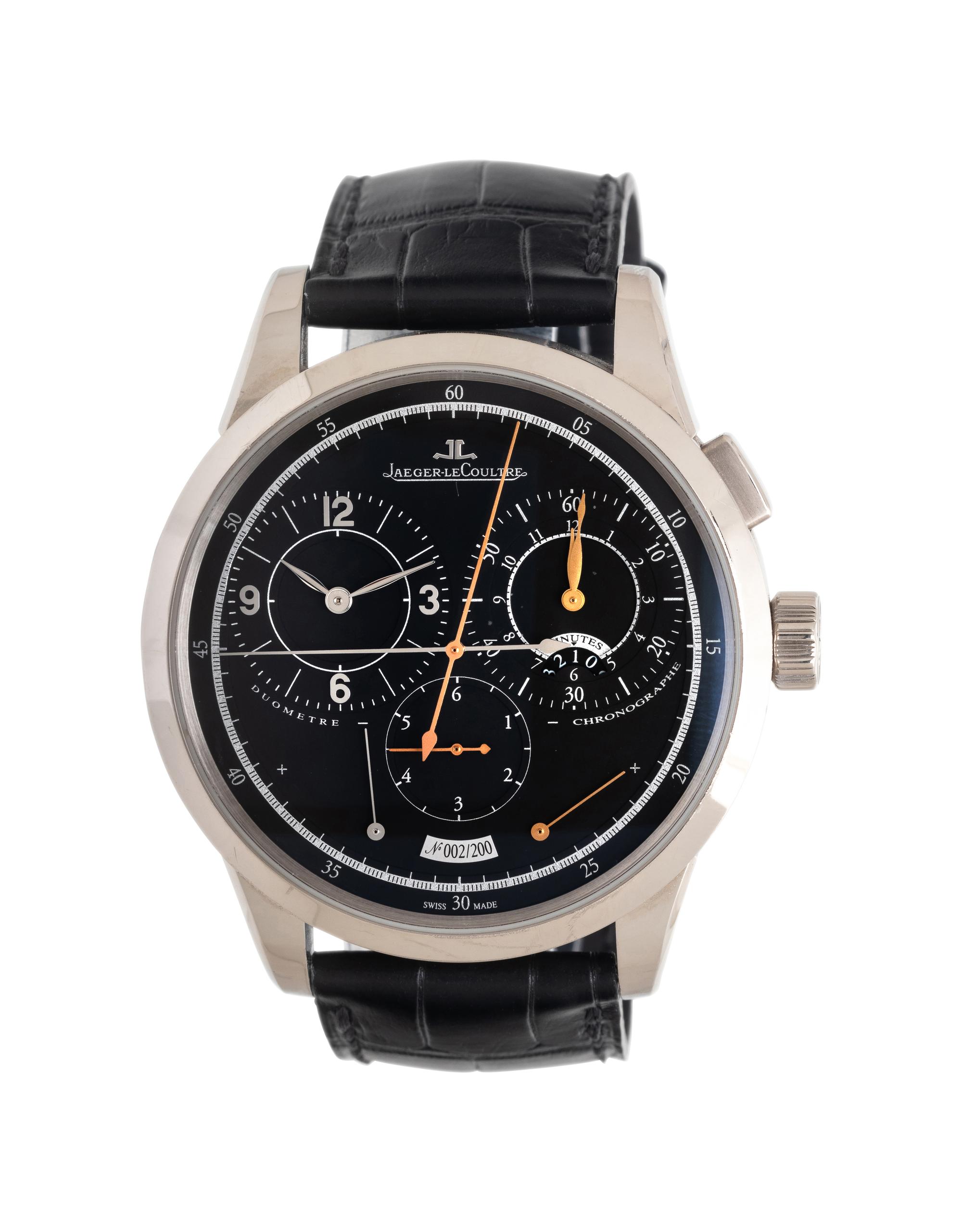 JAEGER-LECOULTRE, REF. 603.3.28.S 18K WHITE GOLD 'DUOMÈTRE À CHRONOGRAPHE' WATCH