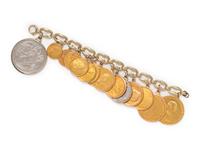 YELLOW GOLD AND COIN BRACELET