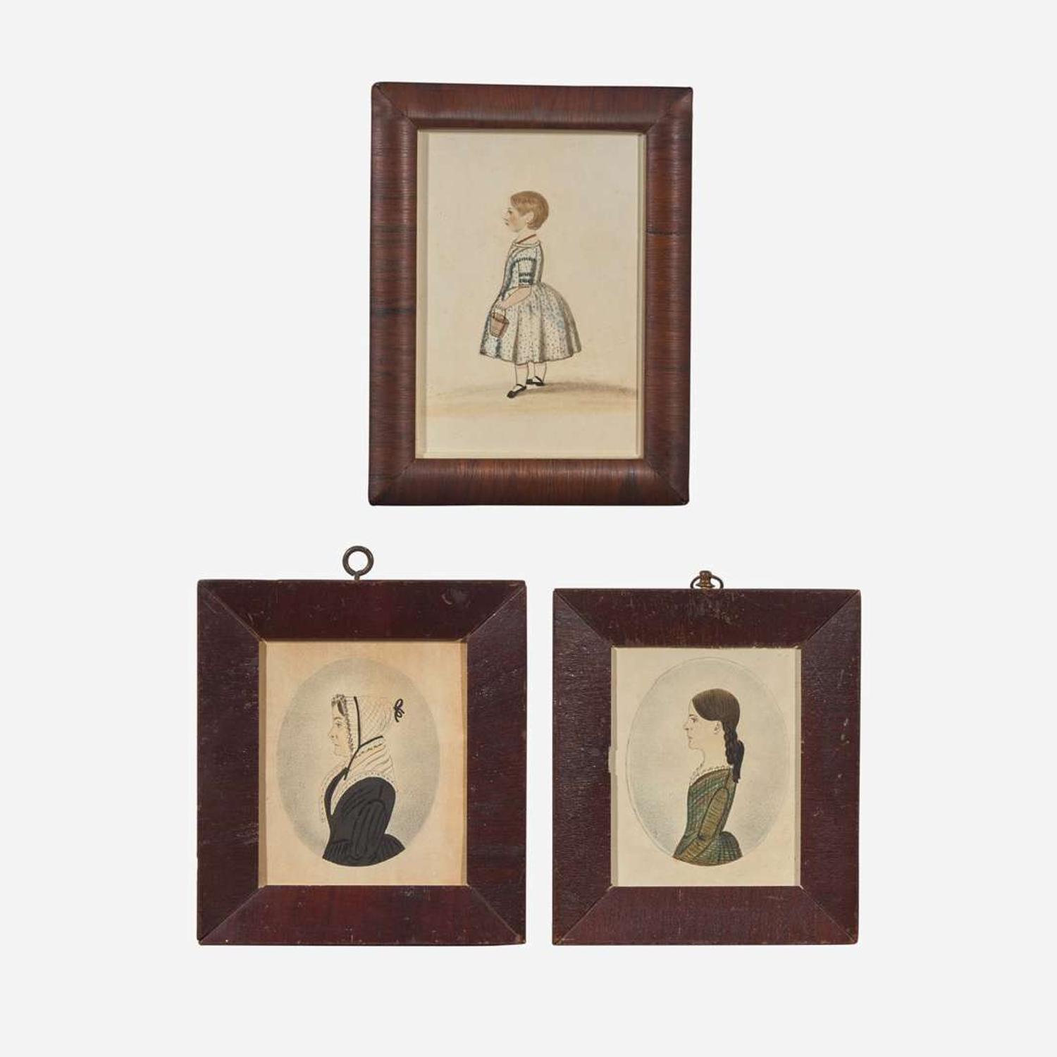 American School 19th century A Group of Three Portrait Miniatures