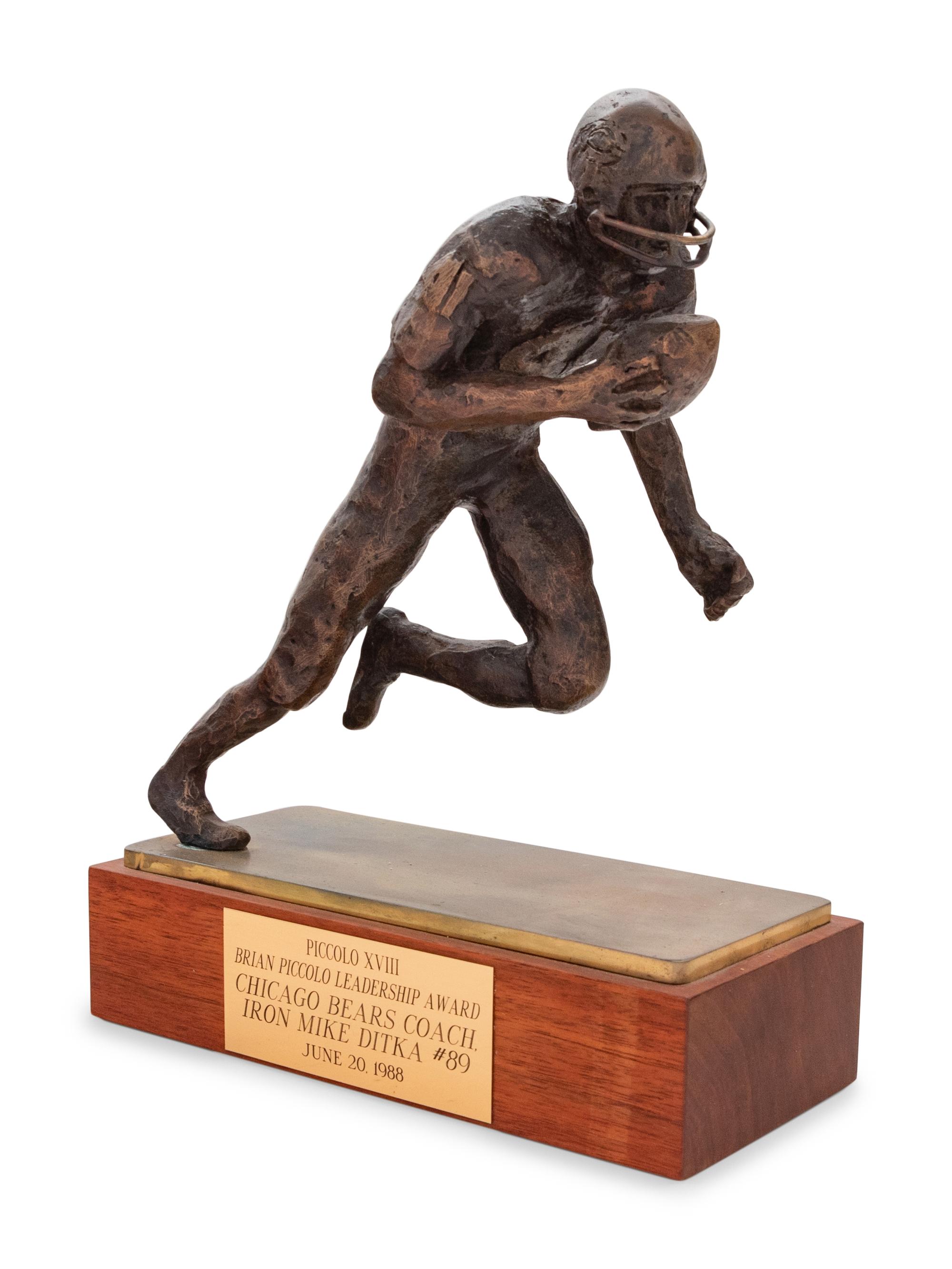 A 1988 Brian Piccolo Leadership Award Presented to Mike Ditka Formerly Displayed at Mike Ditka's Restaurant