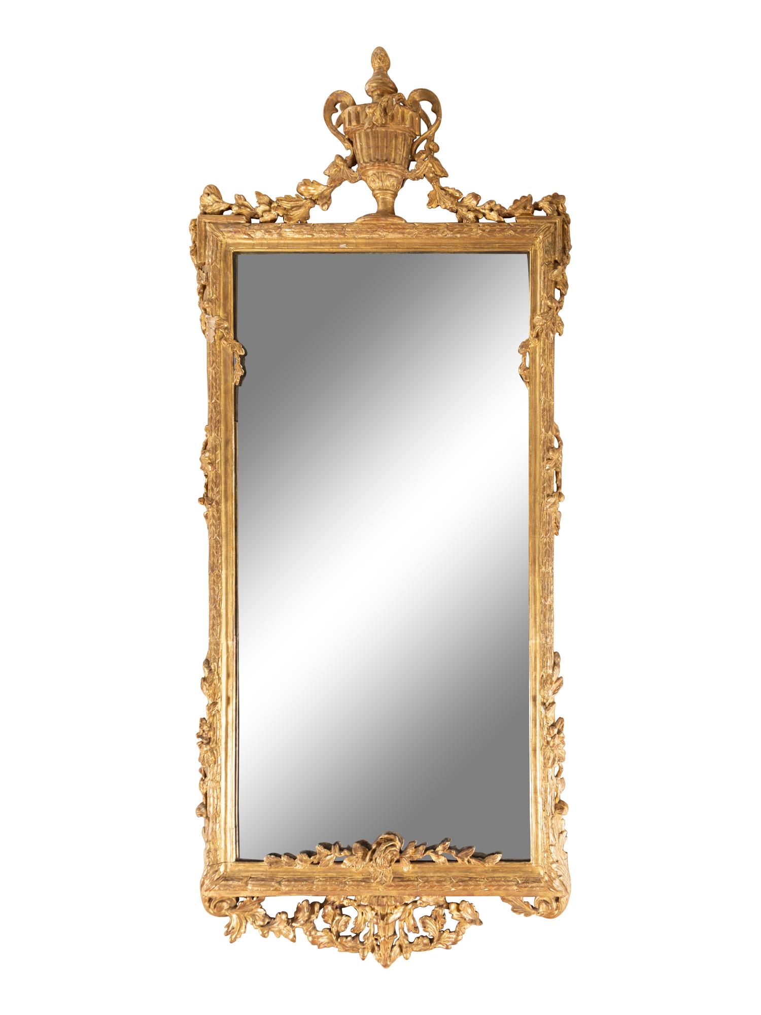 A Pair of Louis XVI Style Giltwood Mirrors