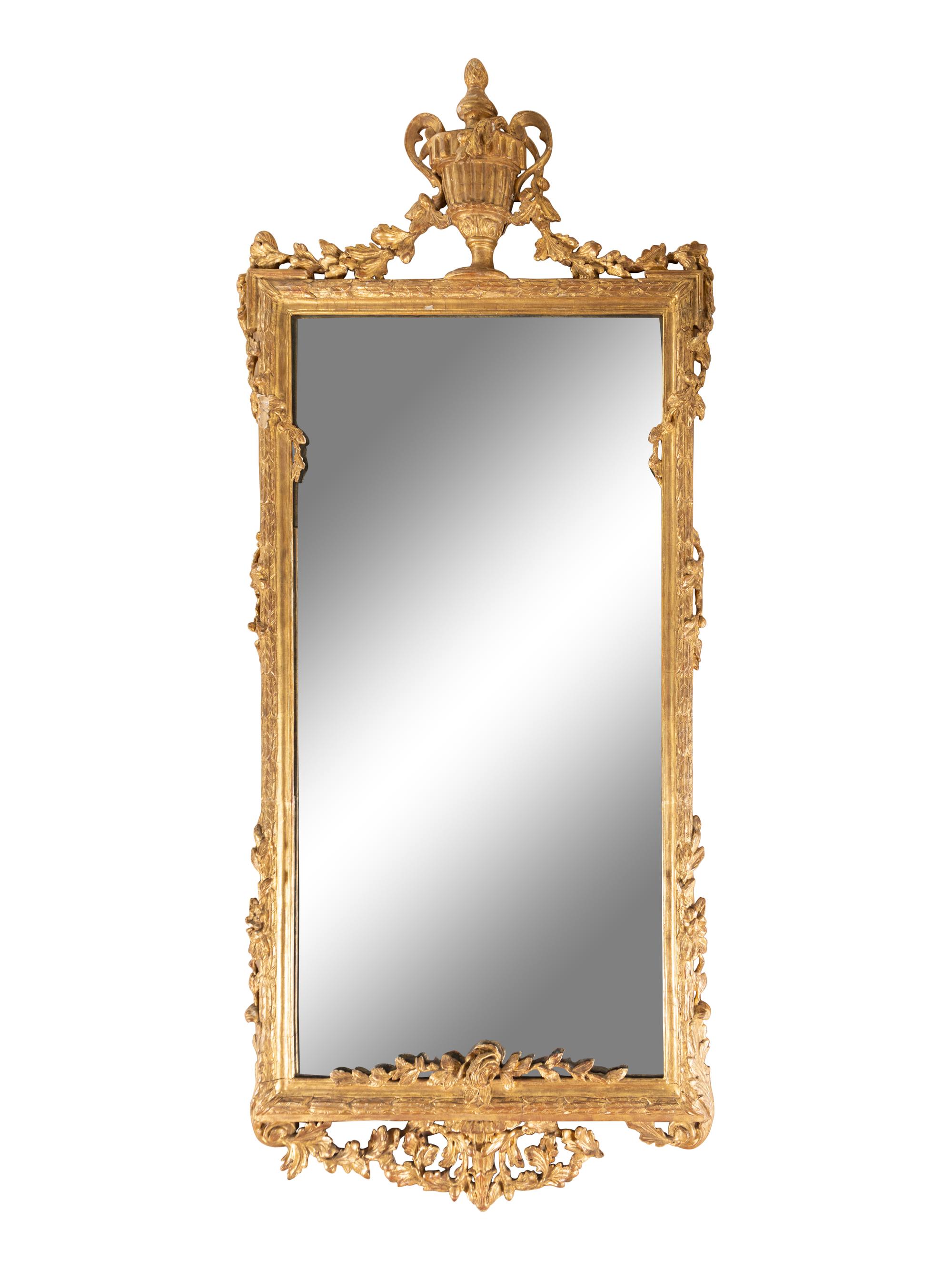 A Pair of Louis XVI Style Giltwood Mirrors