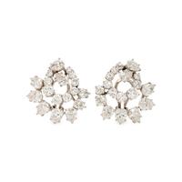 Diamond and Platinum Swirl Earrings