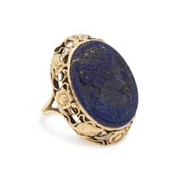 YELLOW GOLD AND LAPIS LAZULI CAMEO RING