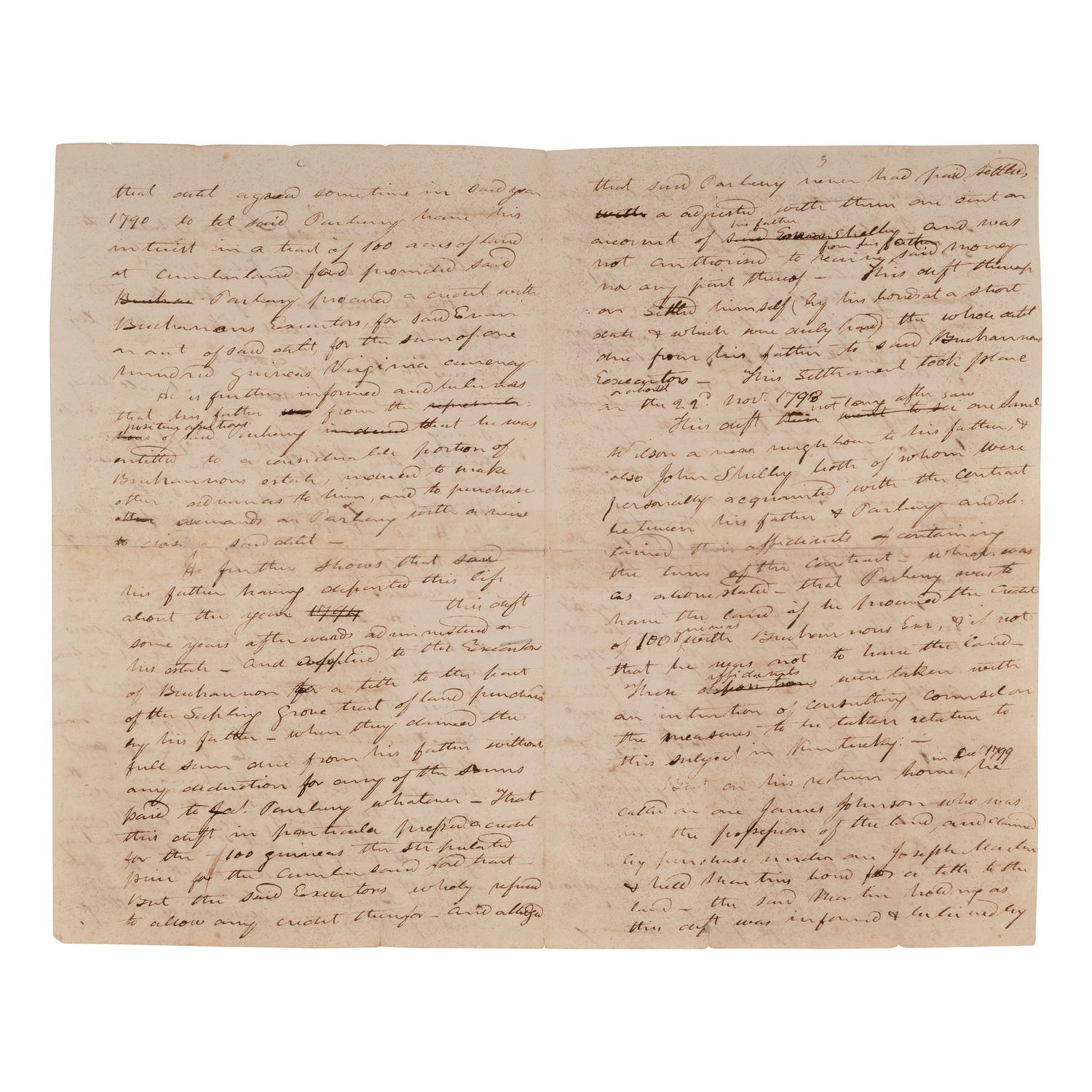 [AFRICAN AMERICANA] - [SHELBY, Isaac (1750-1826)].