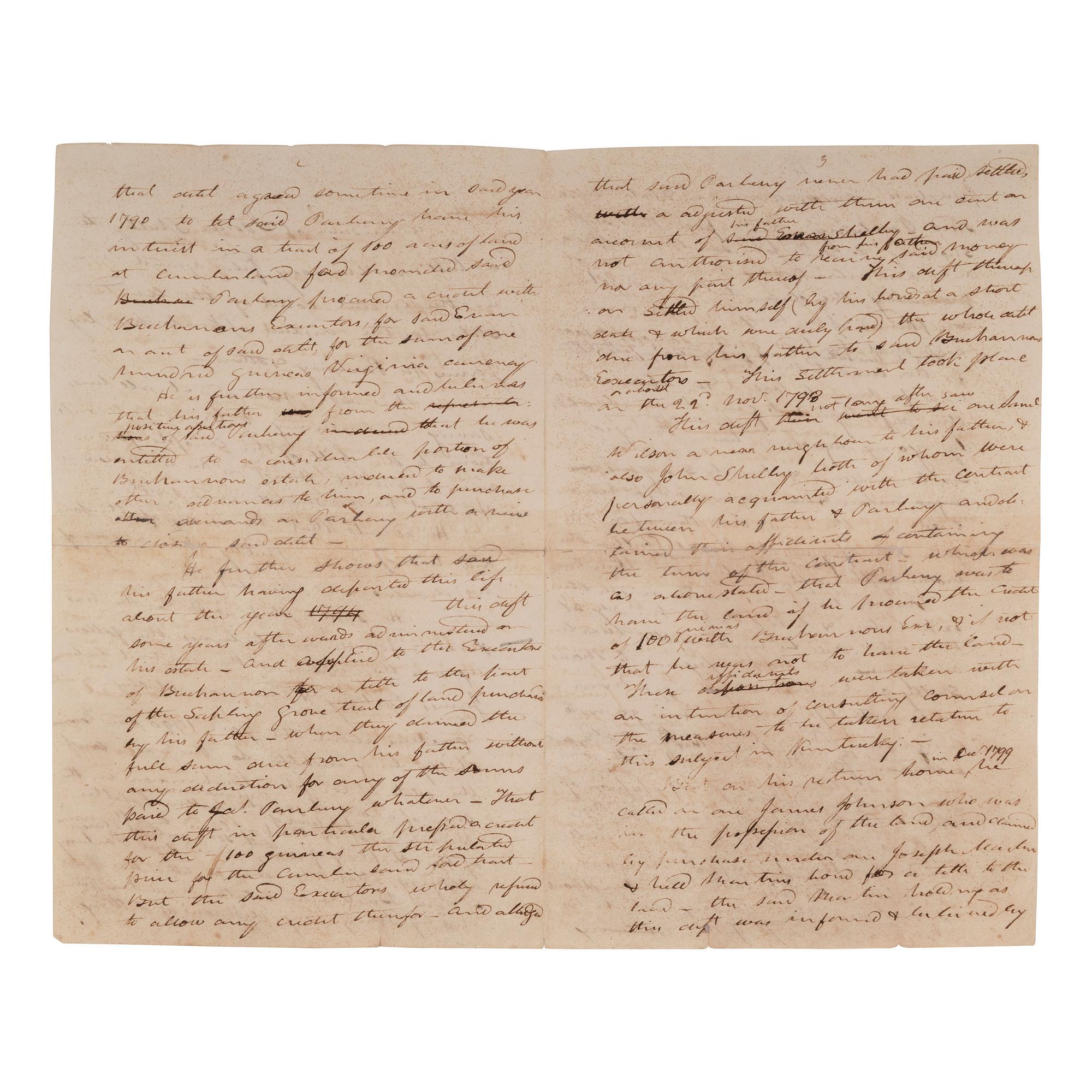 [AFRICAN AMERICANA] - [SHELBY, Isaac (1750-1826)].