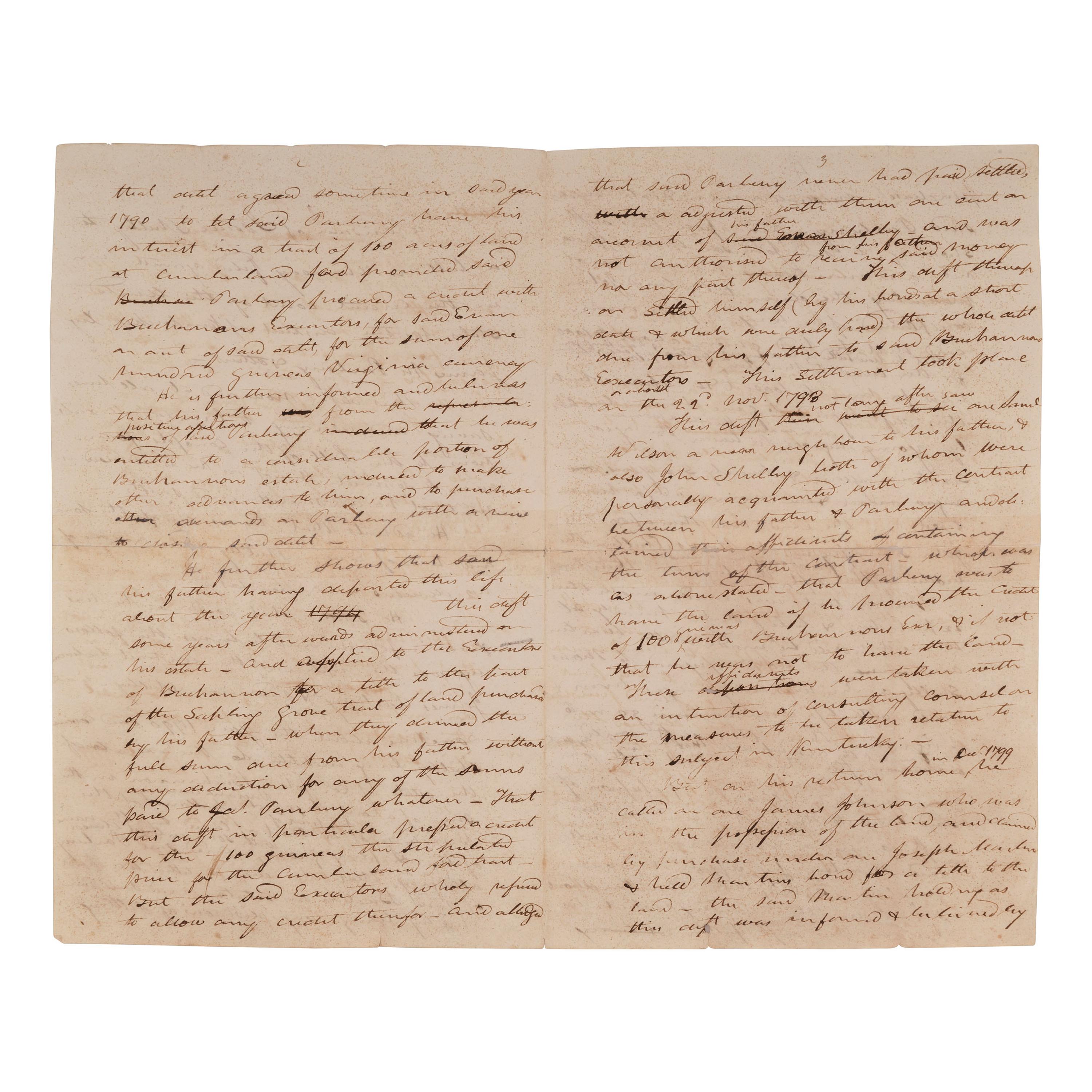 [AFRICAN AMERICANA] - [SHELBY, Isaac (1750-1826)].