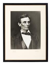 [LINCOLN, Abraham (1809-1865)]. [HESLER, Alexander (1823-1895), photographer]. 2 photographs of Lincoln printed by King V. Hostick - Herbert George Studio. 1956.