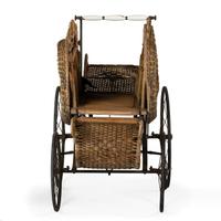 A Victorian Basket Weave Swan-Decorated Trolley