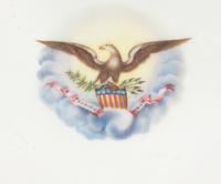 [LINCOLN WHITE HOUSE]. A French Limoges porcelain dinner plate from the solferino china dinner service used in the Lincoln White House. Limoges, France: Haviland & Co., 1861.