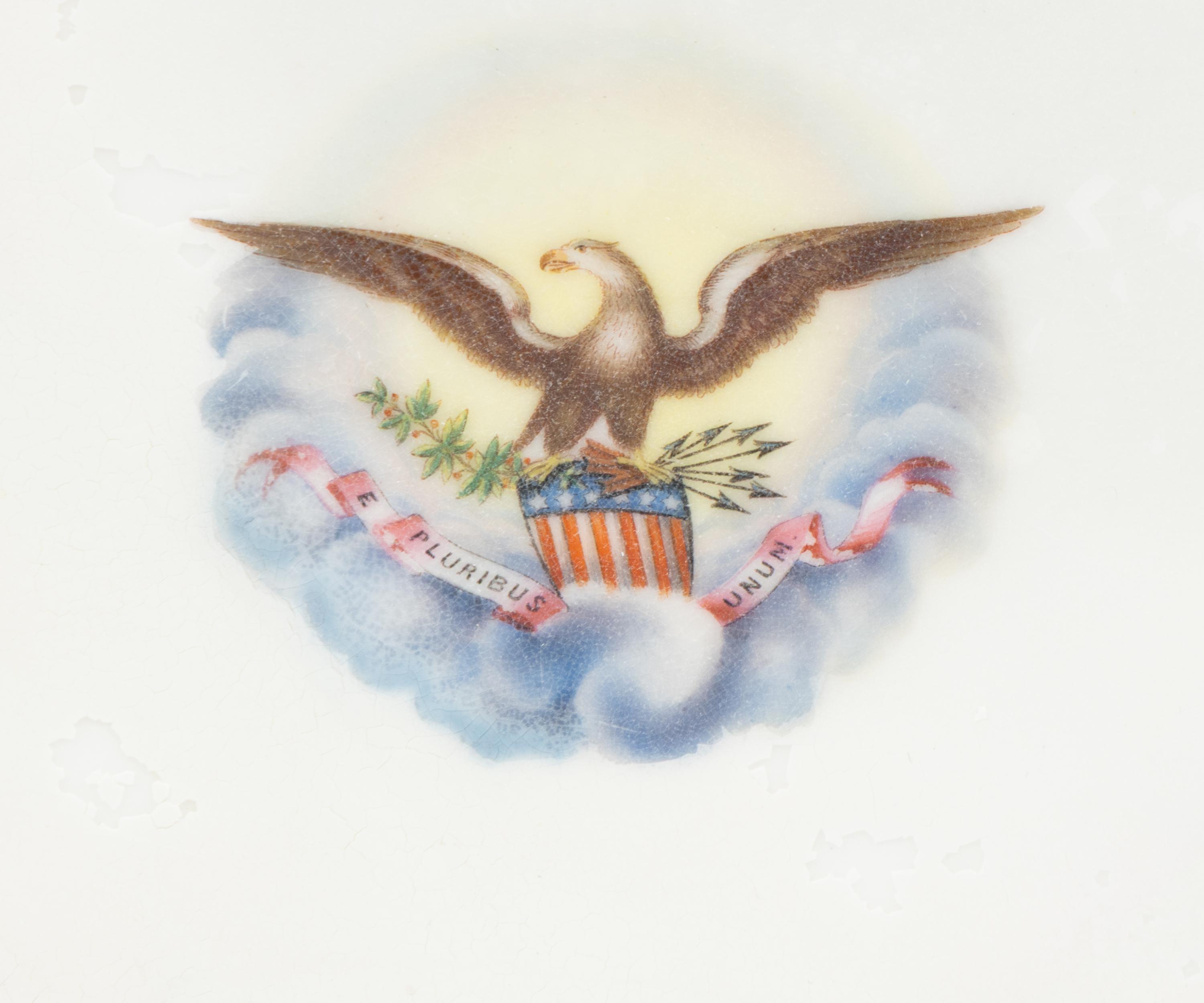 [LINCOLN WHITE HOUSE]. A French Limoges porcelain dinner plate from the solferino china dinner service used in the Lincoln White House. Limoges, France: Haviland & Co., 1861.