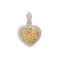 YELLOW SAPPHIRE AND DIAMOND HEART PENDANT