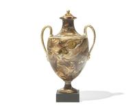 A Wedgwood and Bentley Agateware Covered Urn