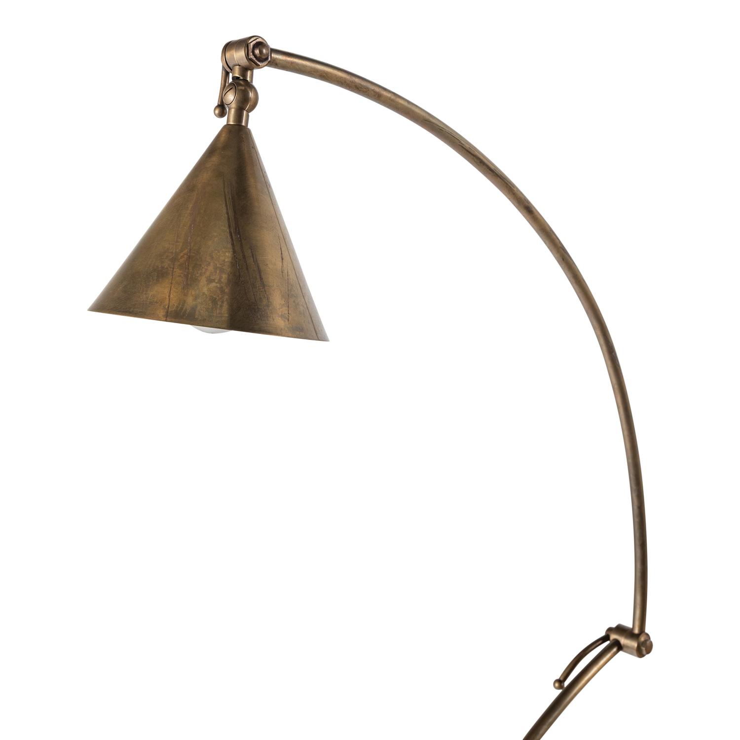 A Pair of Contemporary Bronze Tripod Swing-Arm Floor Lamps