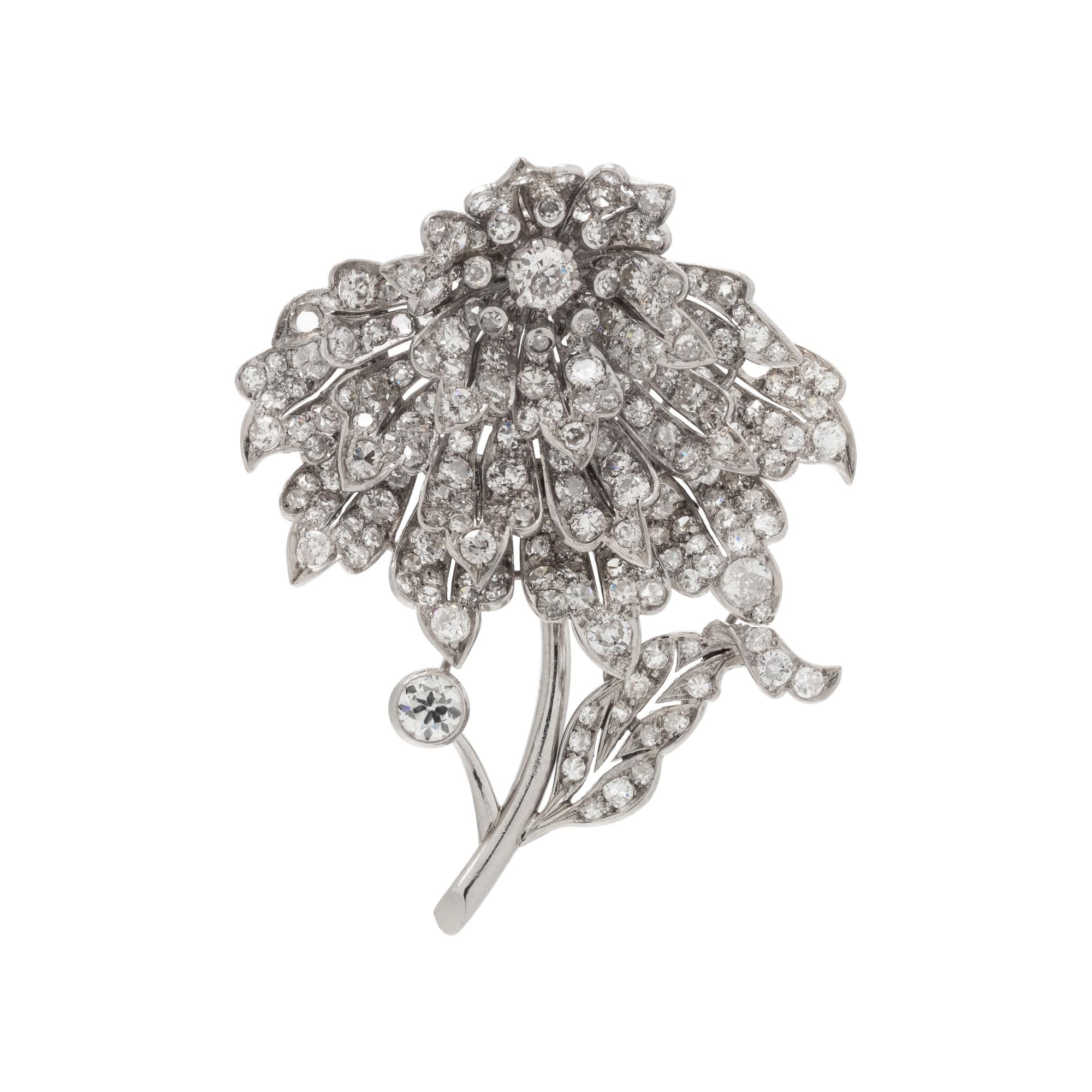 ANTIQUE, DIAMOND FLOWER PENDANT
