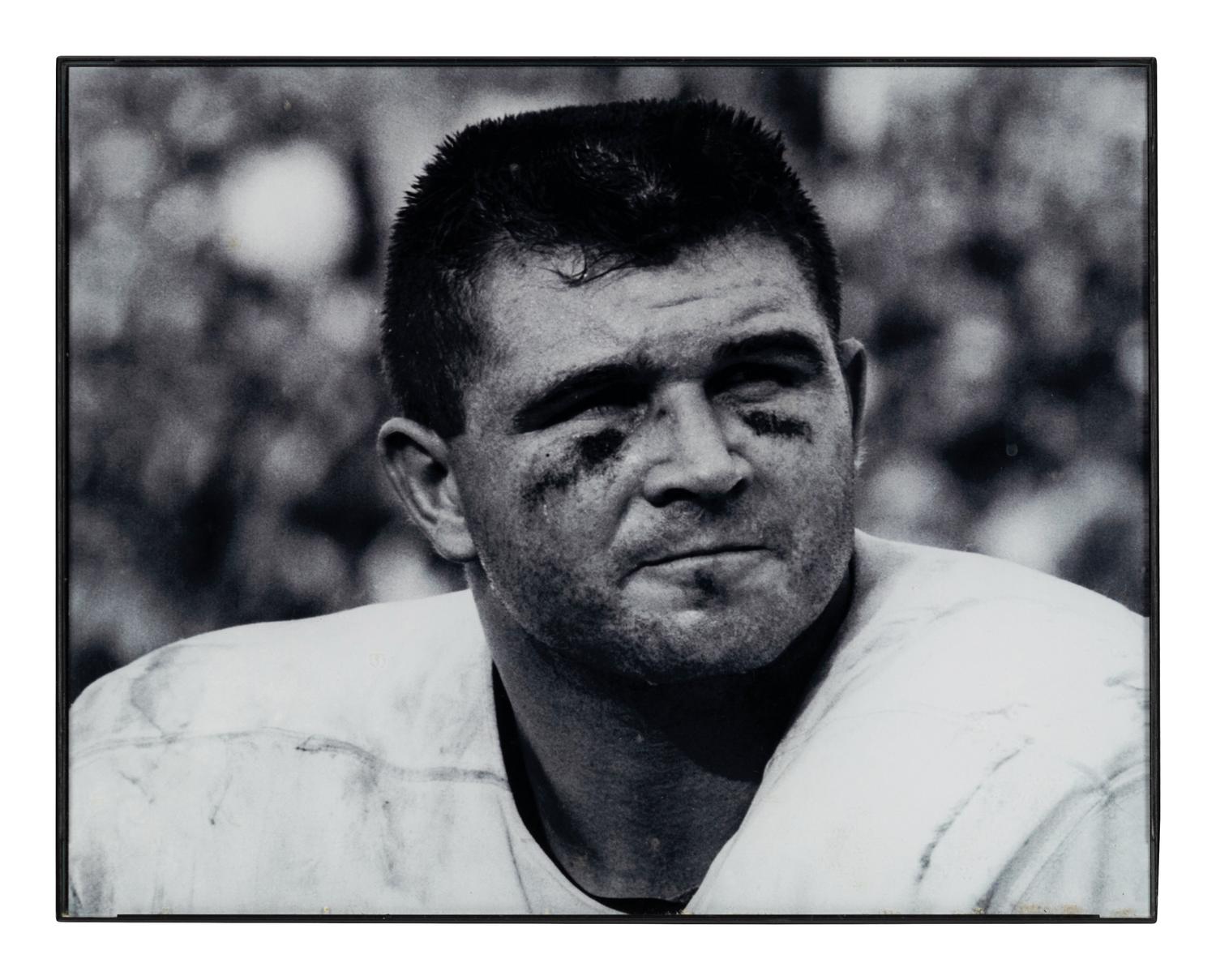 A Group of Five Photographs Depicting Mike Ditka as Chicago Bears Player Formerly Displayed at Mike Ditka’s Restaurant