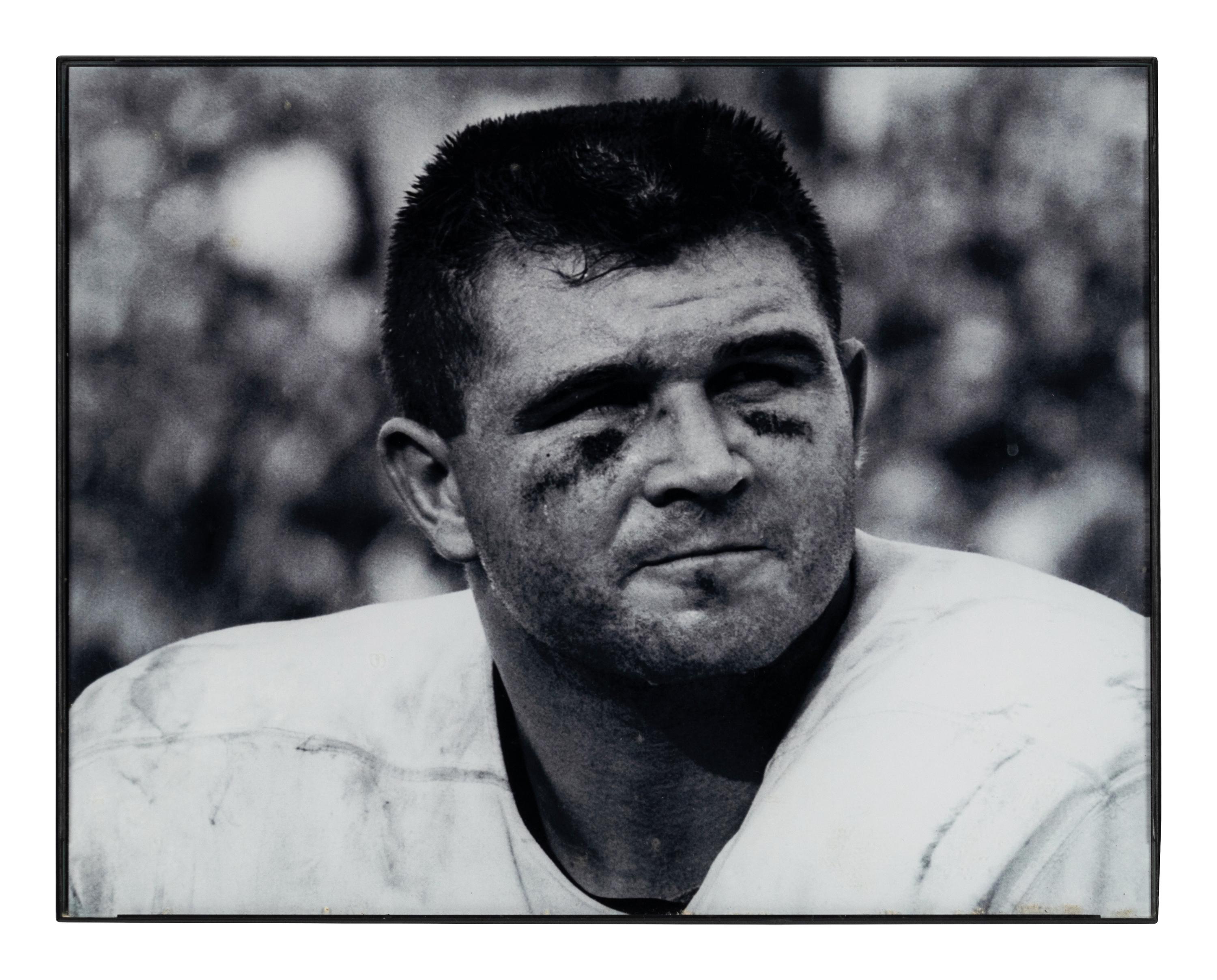 A Group of Five Photographs Depicting Mike Ditka as Chicago Bears Player Formerly Displayed at Mike Ditka’s Restaurant