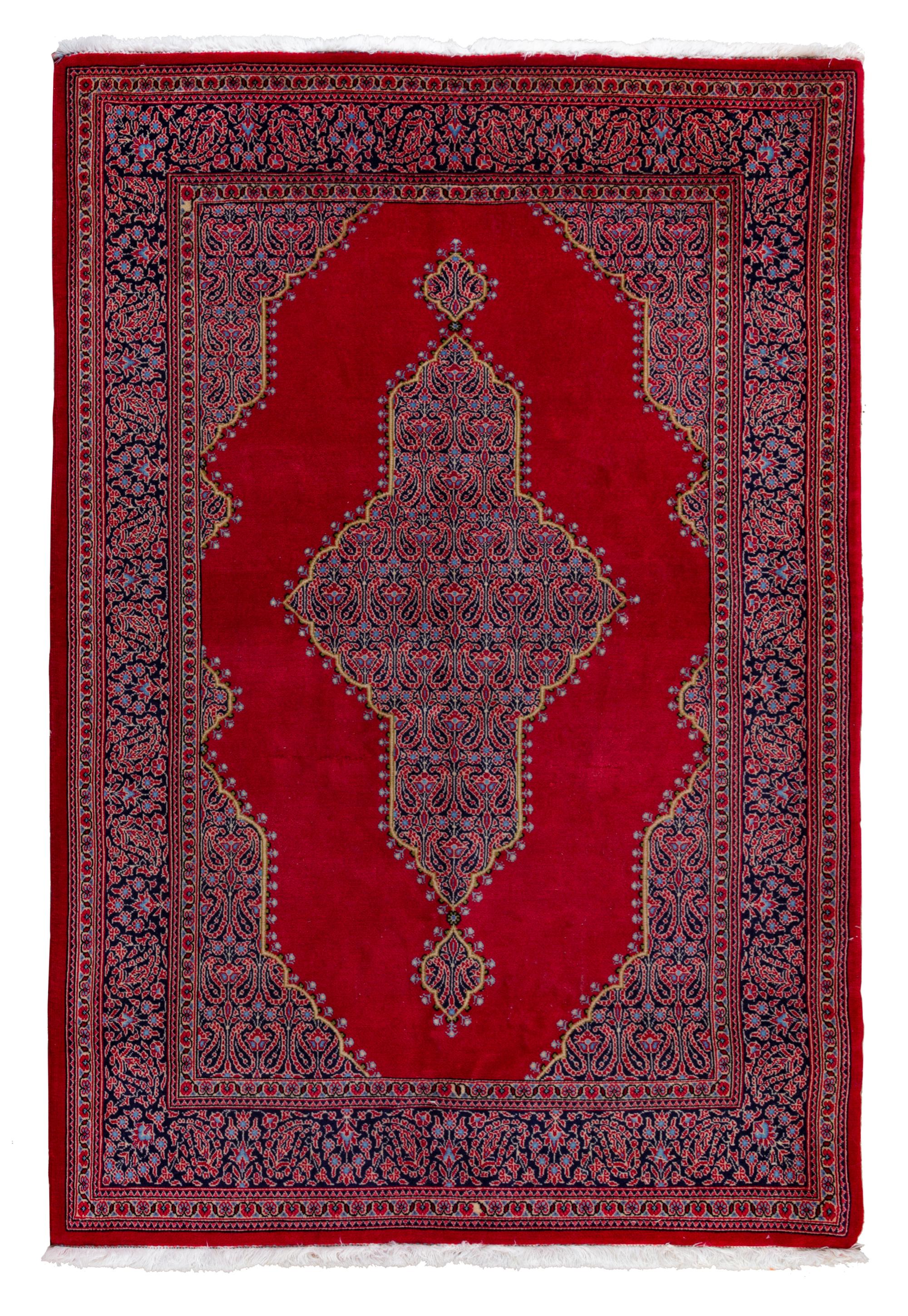 A Qum Wool Rug 5 feet 3 inches x 3 feet 6 1/2 inches. — 20TH CENTURY