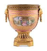 A Gilt Bronze Mounted Sèvres Style Porcelain Jardinière