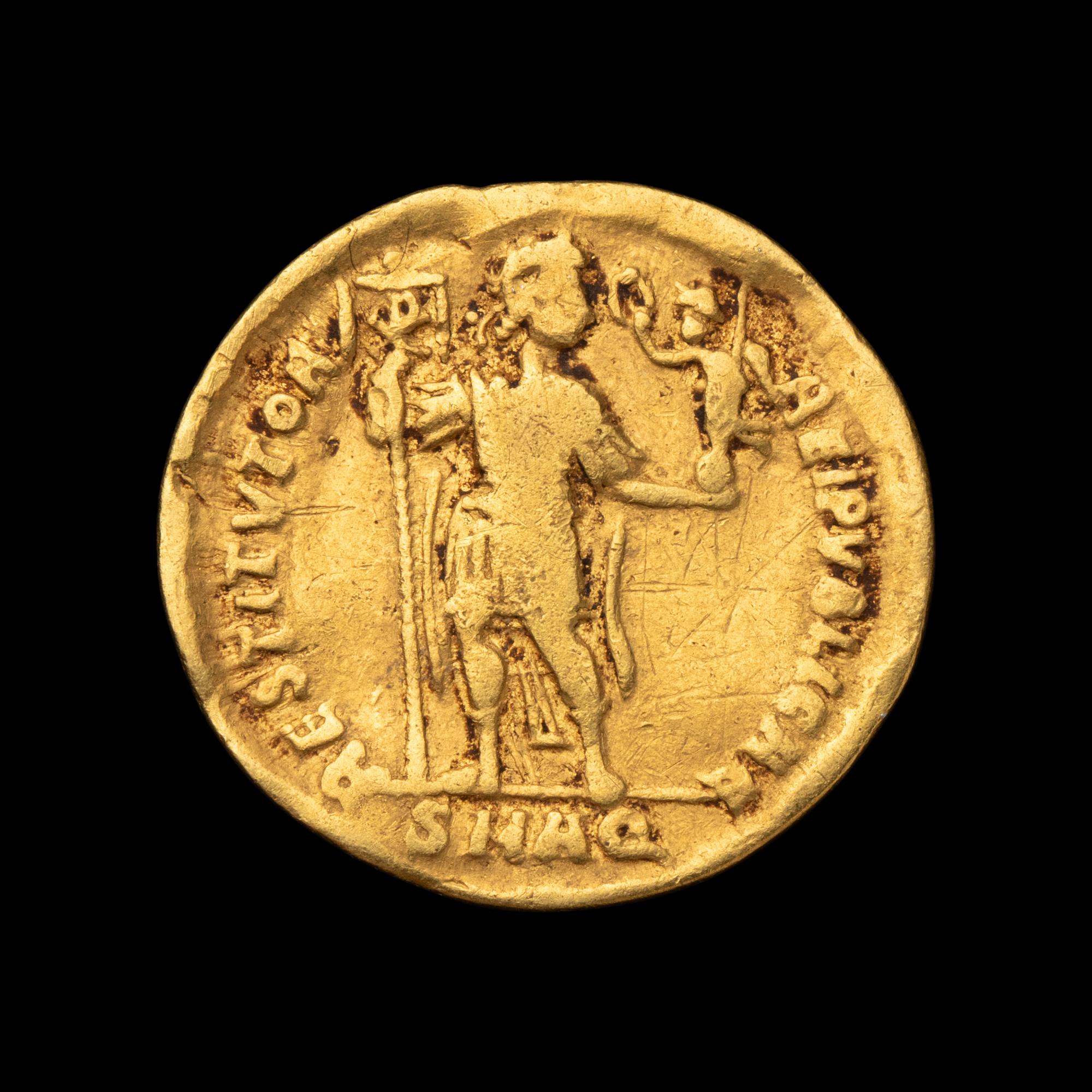 [ANCIENT] EASTERN ROMAN EMPIRE. Valens (c. 370 AD), Av Solidus (4.1g).