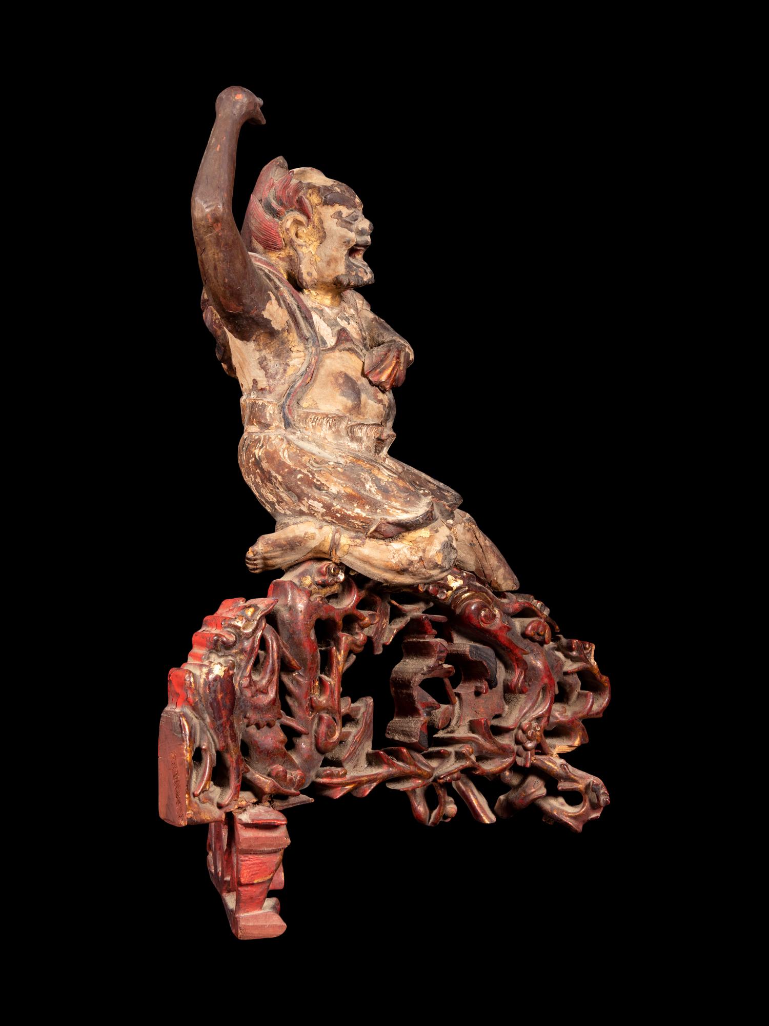 A Chinese Wood Carving of Demon, Gui