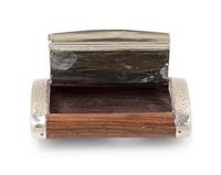 A French Carved Acacia and Silvered Metal Mounted Snuff Box Width 3 1/8 inches. — LA JURASSIENNE, SECOND HALF 19TH CENTURY