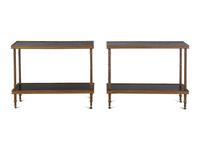 A Pair of Painted and Parcel Gilt Side Tables