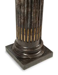 A Pair of Bronze Mounted Marble Pedestals