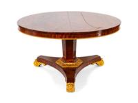 A Regency Style Mahogany and Parcel Gilt Center Table