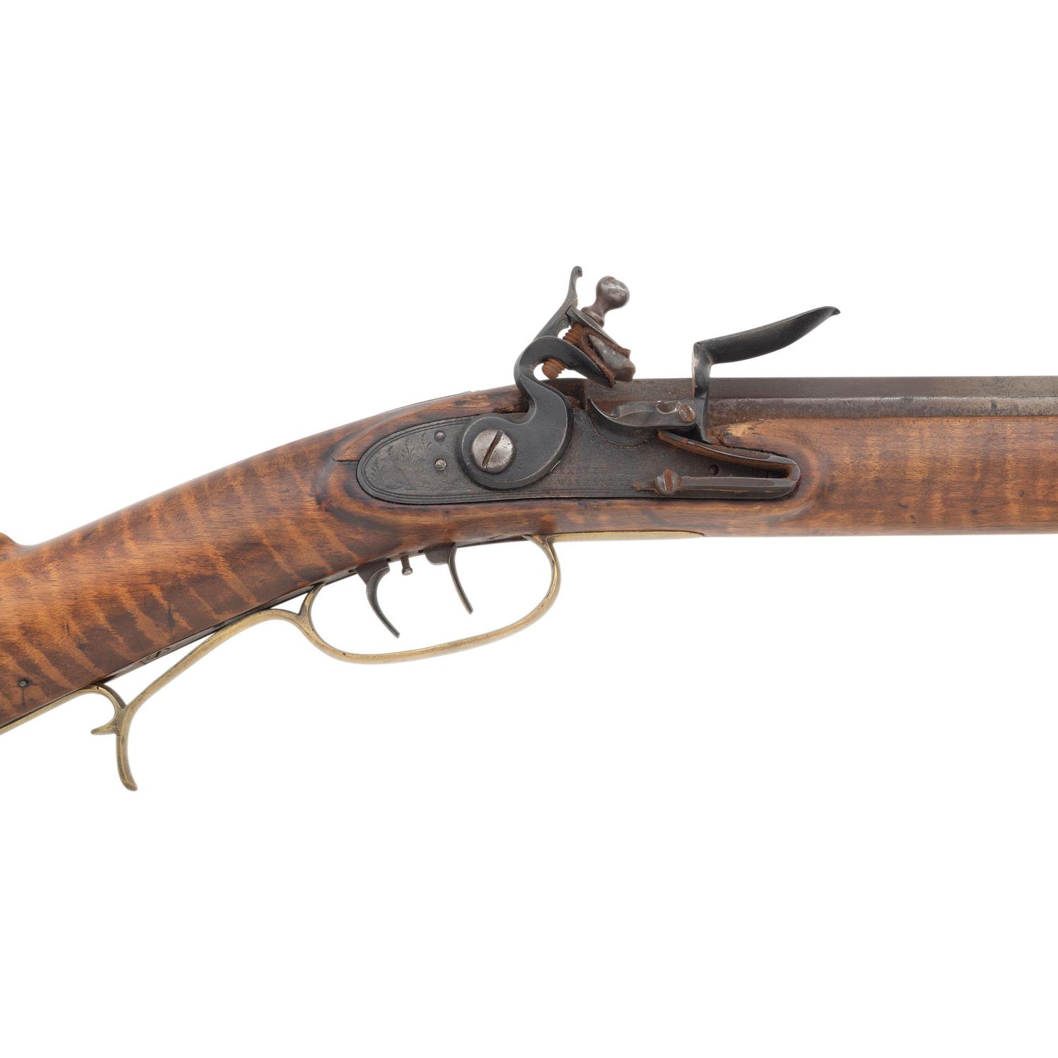 Full Stock Flintlock Rifle by Jacob Fordney with Four Piece Patchbox