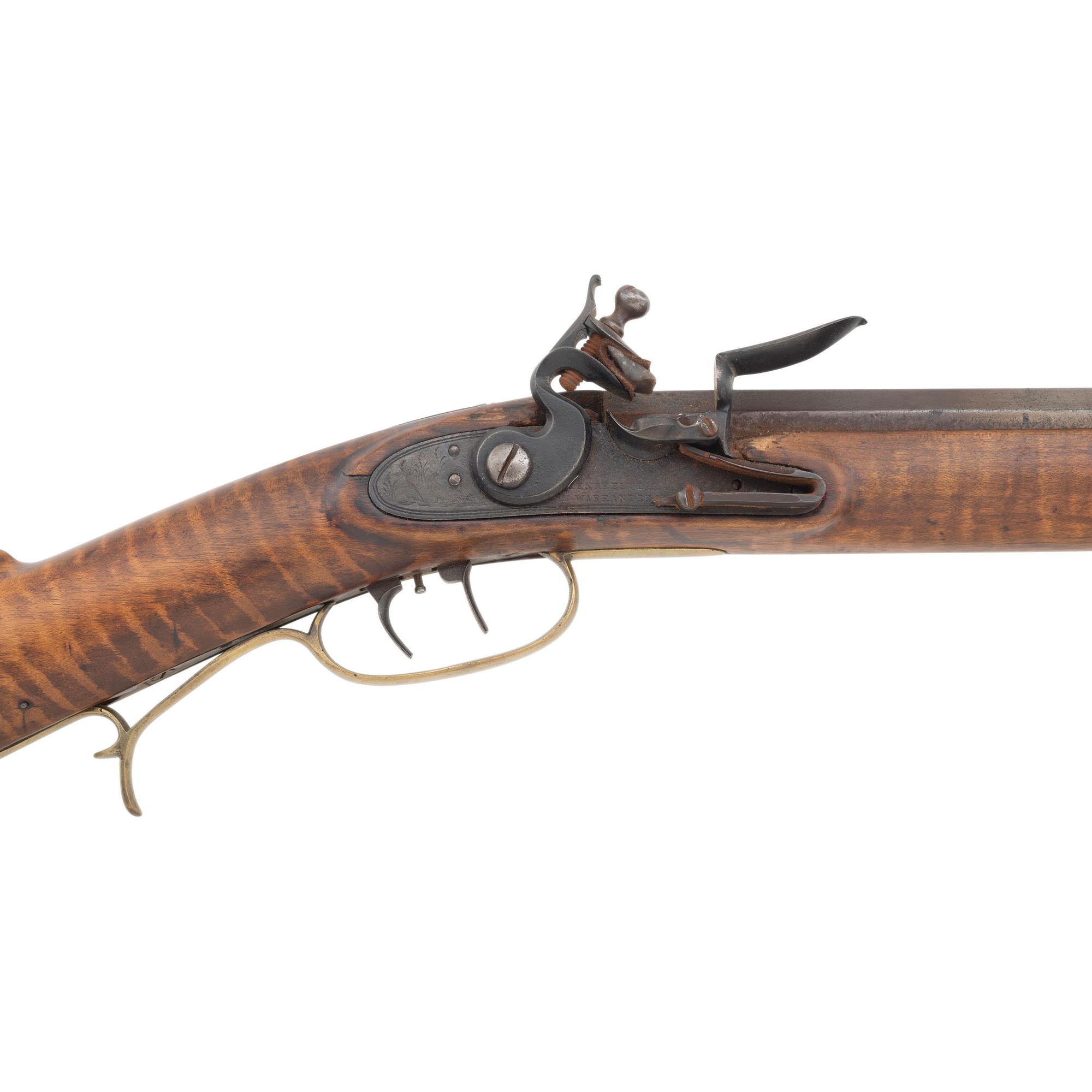 Full Stock Flintlock Rifle by Jacob Fordney with Four Piece Patchbox