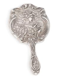 A Group of Seventeen Silver Art Nouveau Women's Dresser Articles